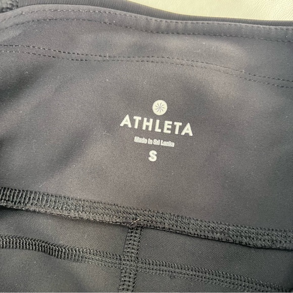 Athleta Leggings Women Small Black Athletic Lasercut Tight Reflective Vented B30 - Picture 8 of 8